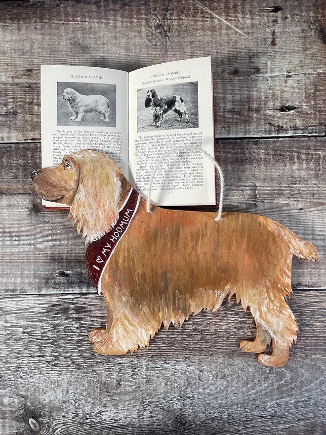 Medium Cocker Spaniel Hand-Painted Hanging Dog Portrait  