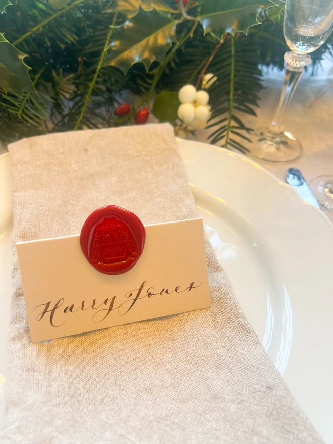 Personalised Calligraphy Christmas Place Cards