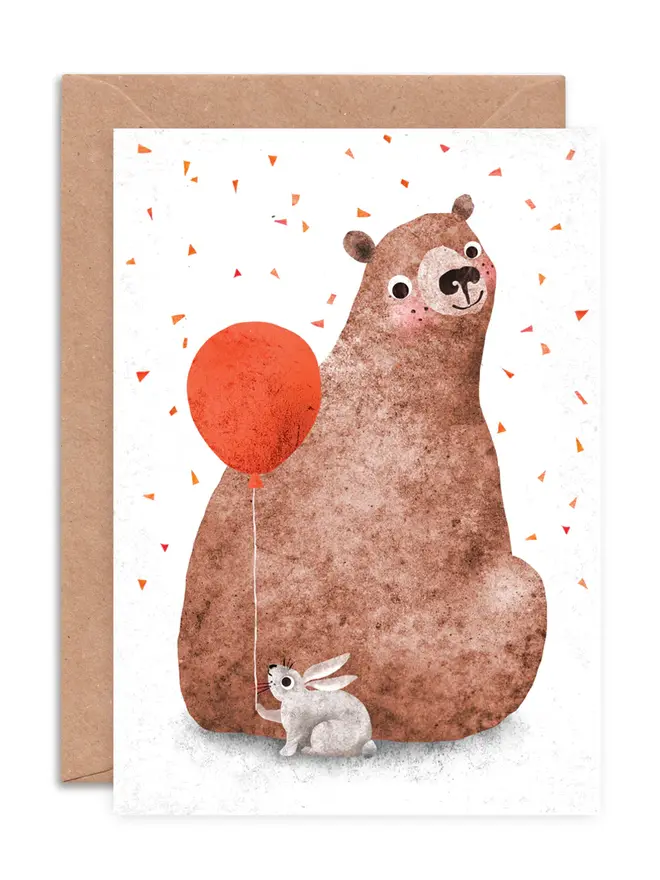 bear bunny birthday cards pack