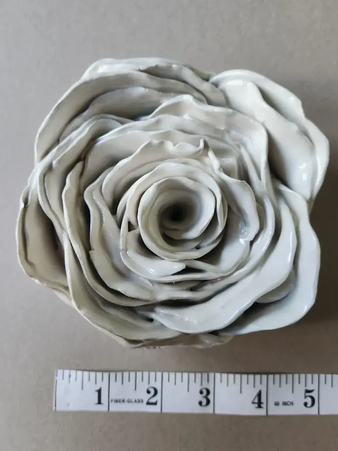 white ceramic rose flower for wall pottery art gift ideas anniversary wedding 