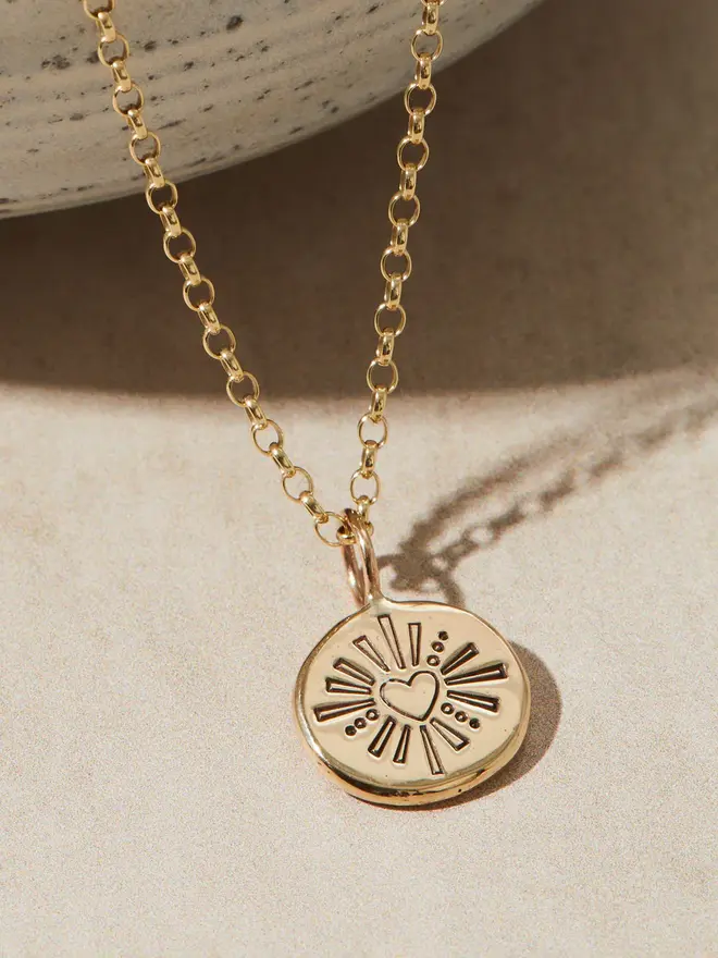 9ct Gold Darling Heart Pebble Necklace