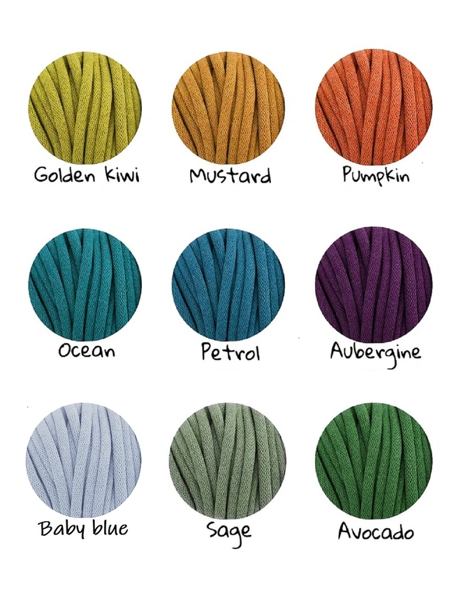 cotton cord colours