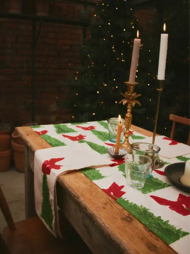 Christmas Tree Table Runner and Napkin Set