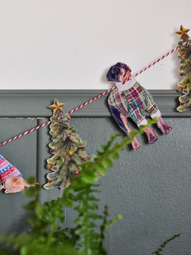 christmas dog garland