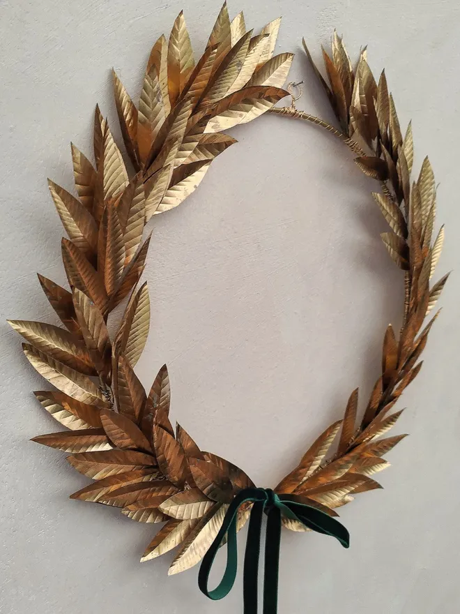 Large Brass Laurel Wreath