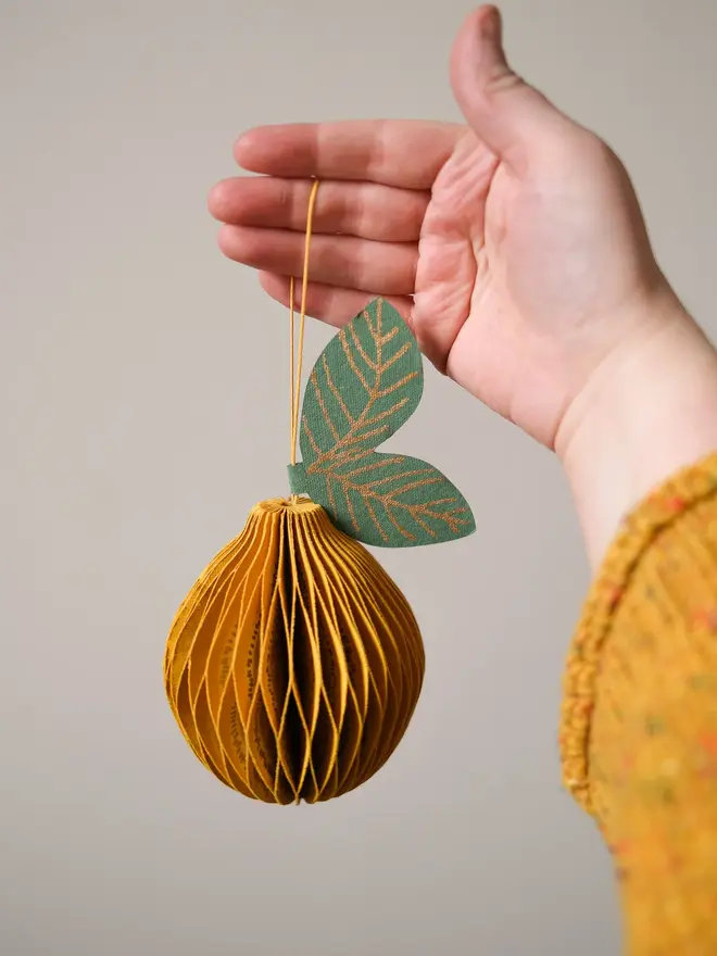 Lemon Honeycomb Ornament (Set Of 6)