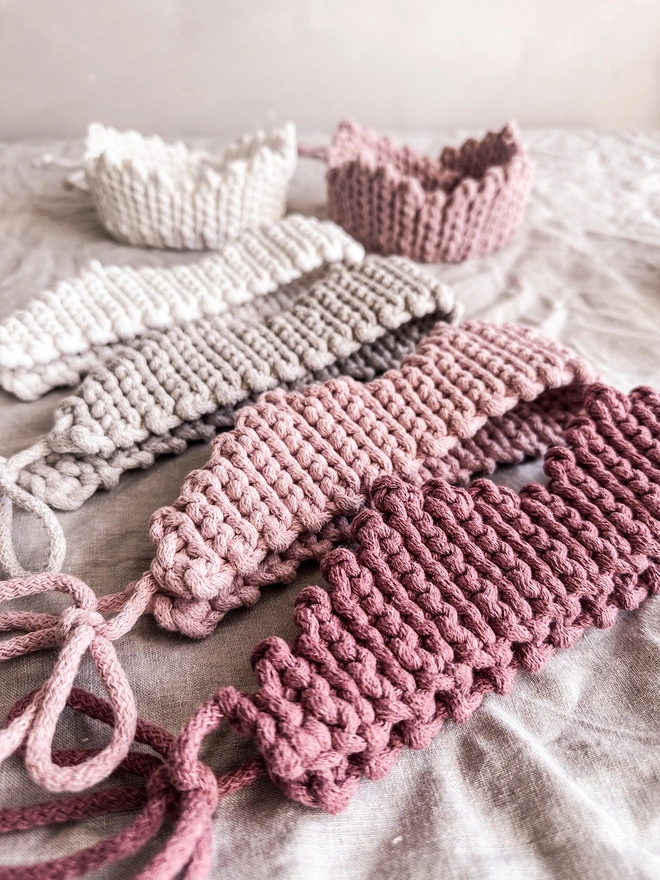 pink shades of crochet christmas crown