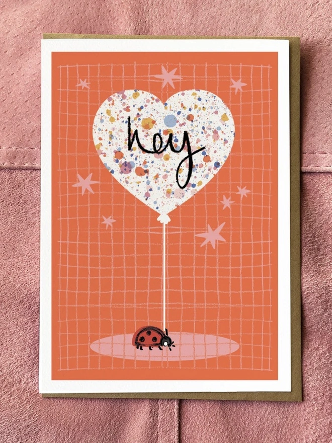 Ladybug Balloon Card