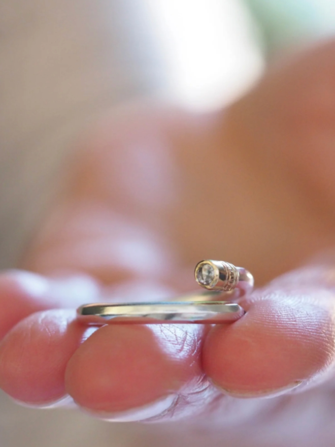 Pencil Ring. A pencil ring in diamond.