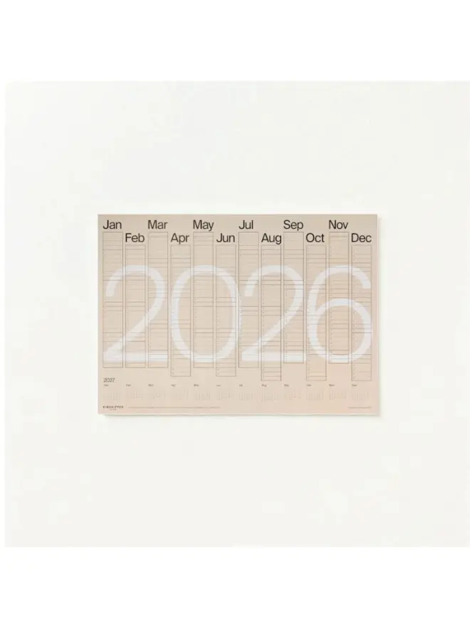 Beige And Black '2026' Wall Planner