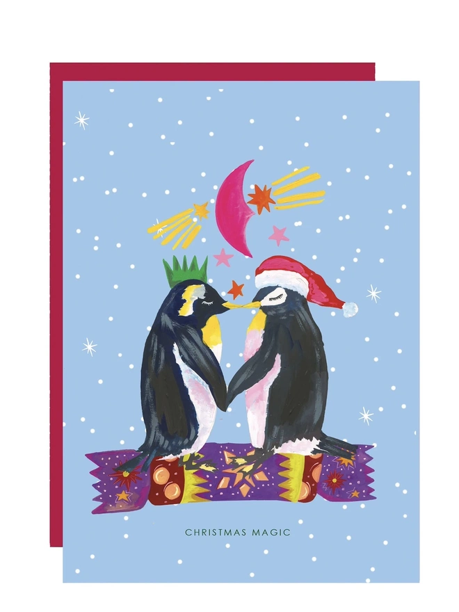 Penguin Kiss Christmas Card