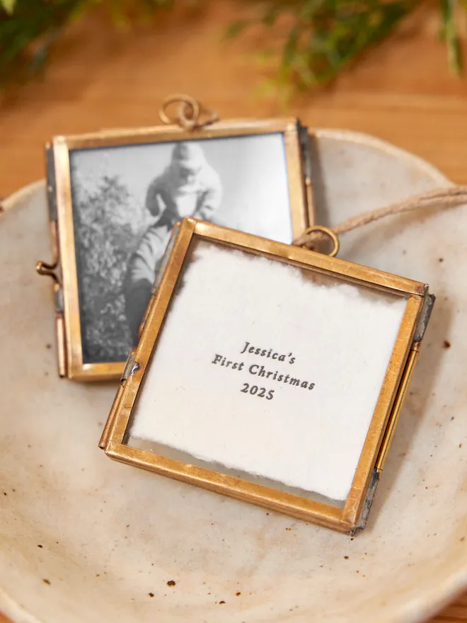 Personalised first Christmas hanging tree decoration