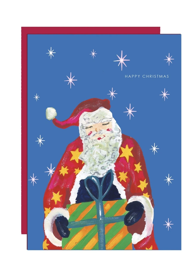 Santa With Presents Christmas Card