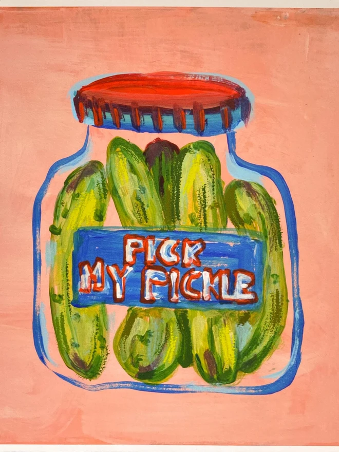 pickle jar art wall print