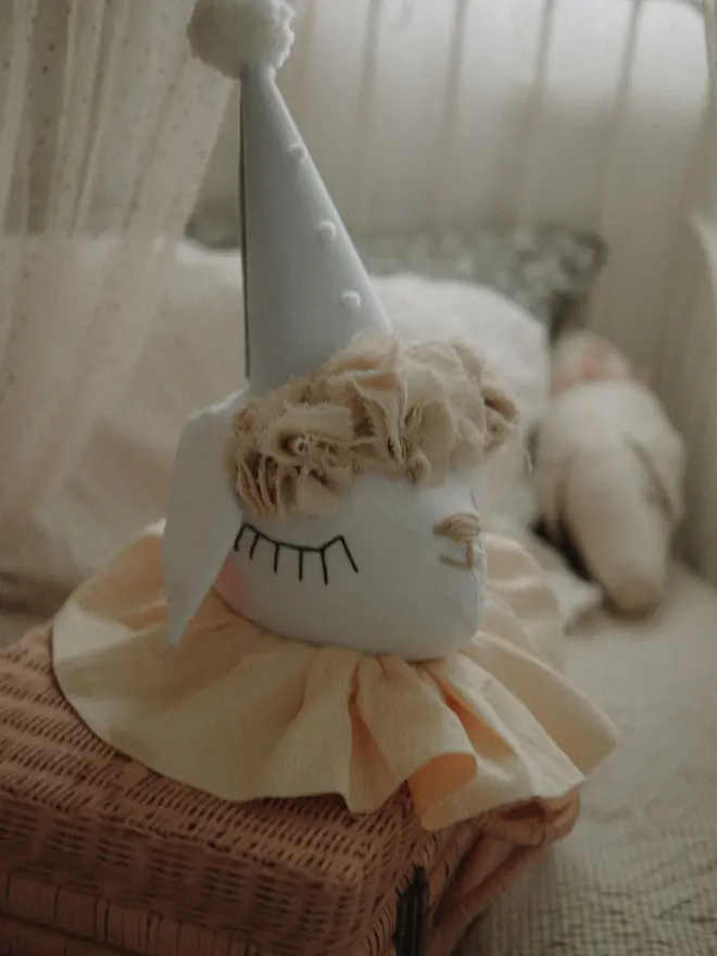 Decorative sheep head trophy for a circus-themed nursery