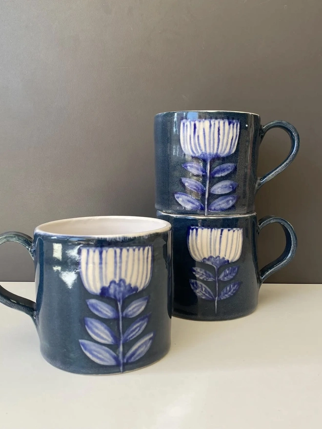  Hand-Painted Floral Mug
