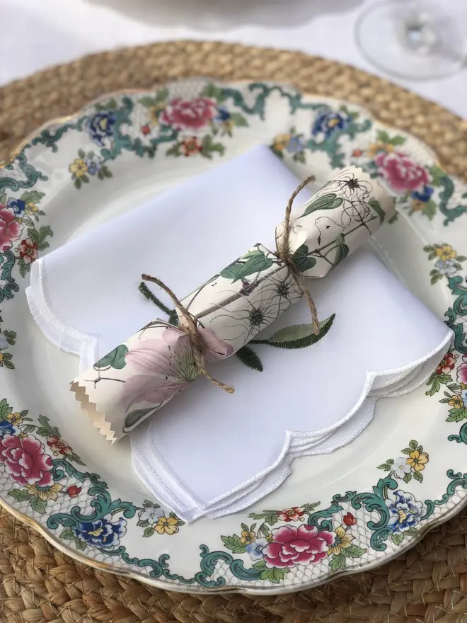botanical flower wedding cracker