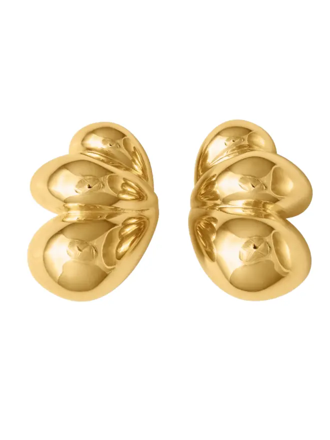 Loel Gold Puffy Wing Earrings