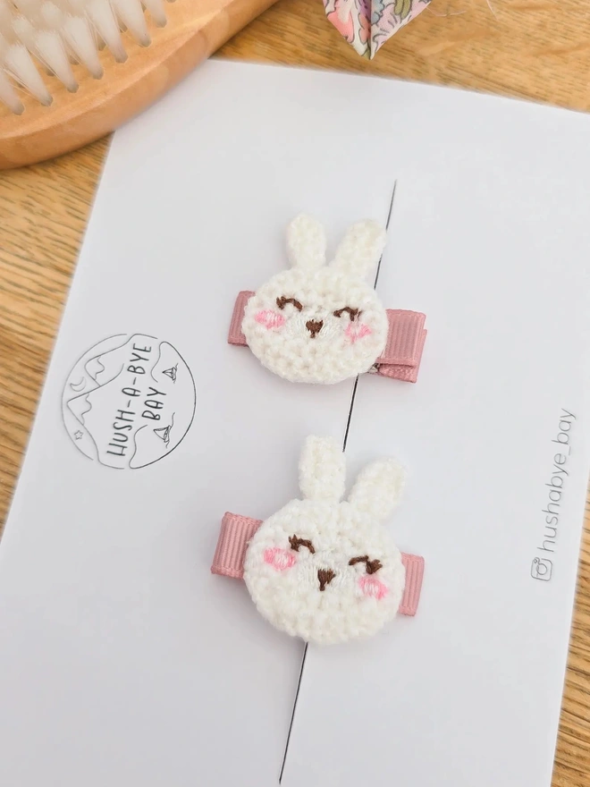 Easter bunny girls hair clips