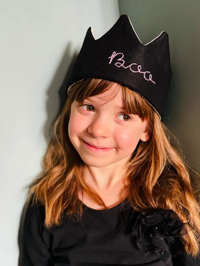 Halloween crown hand embroidered crown name crown Halloween boo Halloween headwear Halloween costume Halloween crown linen crown