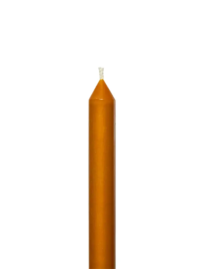 turmeric taper candle pair