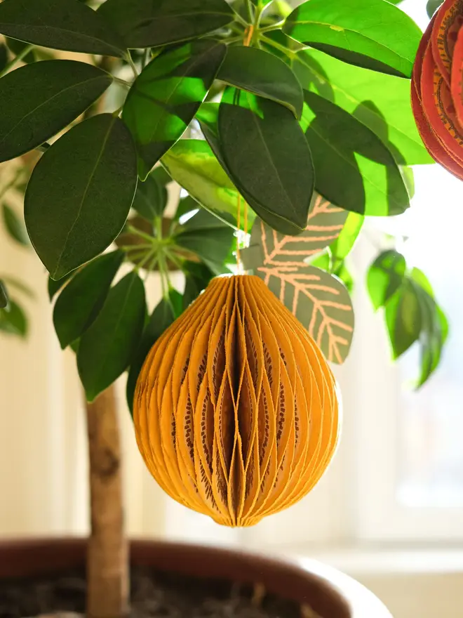 Lemon Honeycomb Ornament (Set Of 6)