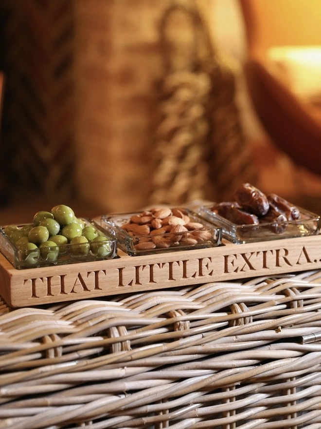 Personalised Oak Nibbles Tray 