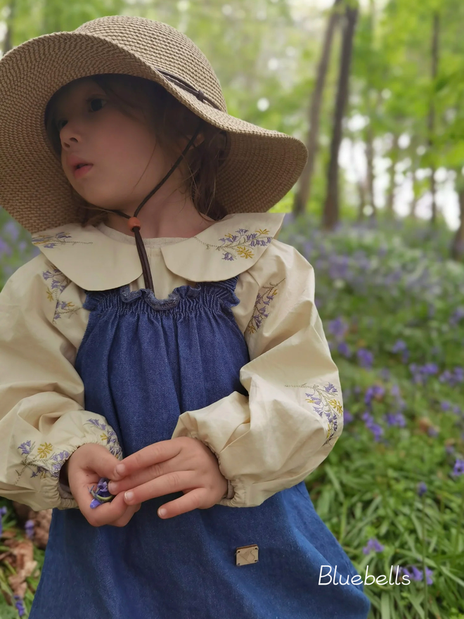 embroidered blouse dress bluebells