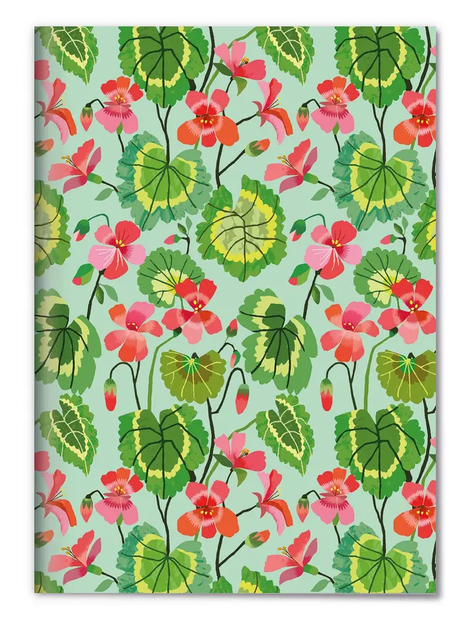 illustrated geranium notebook