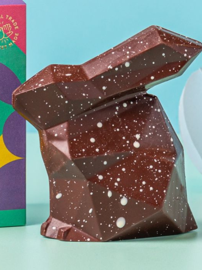 dark chocolate vegan easter bunny