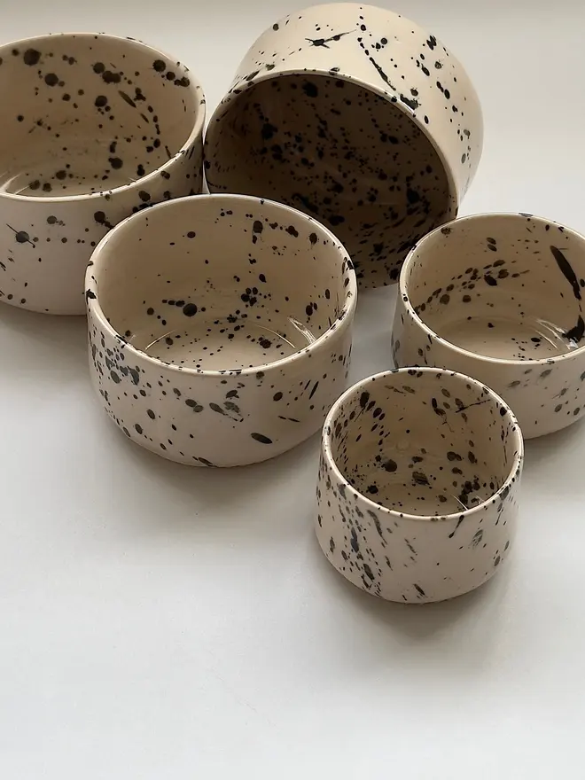 Speckled Handleless Ceramic Coffee Tumbler