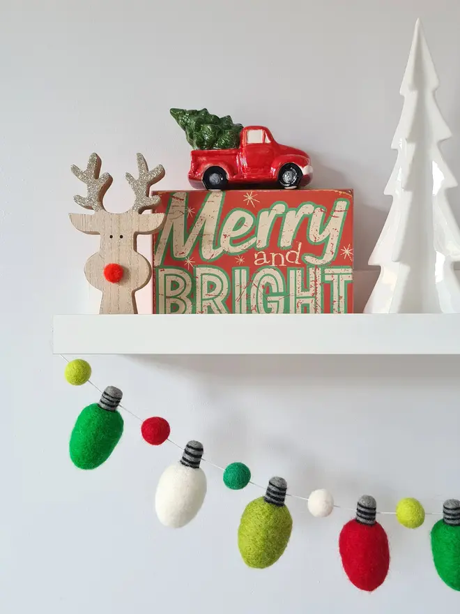 Classic Christmas Felt Fairy Lights