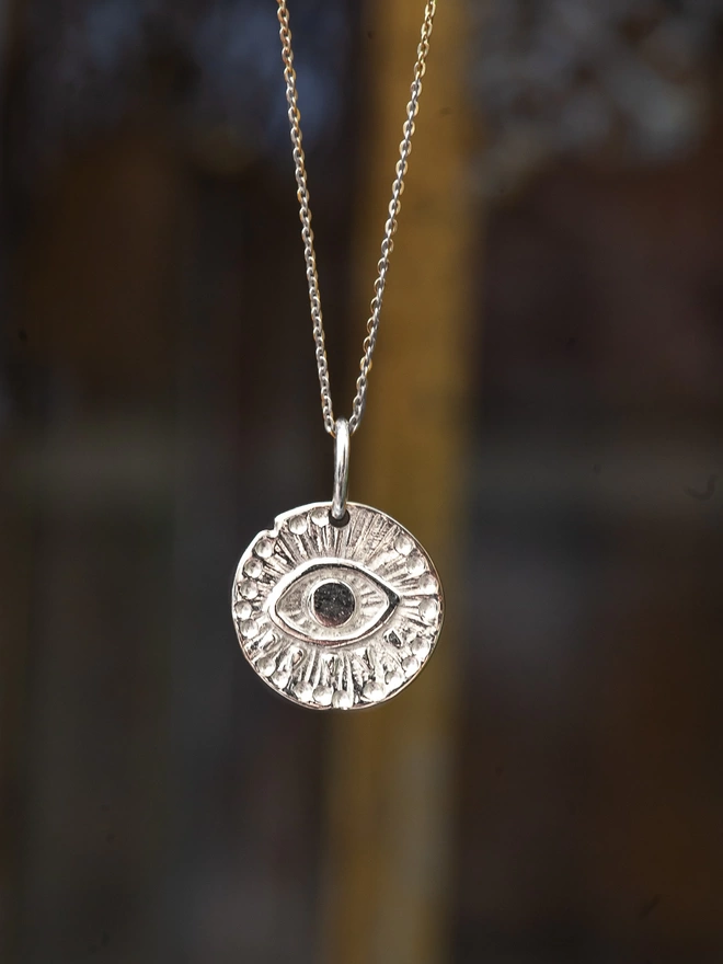 Silver Evil Eye Necklace 