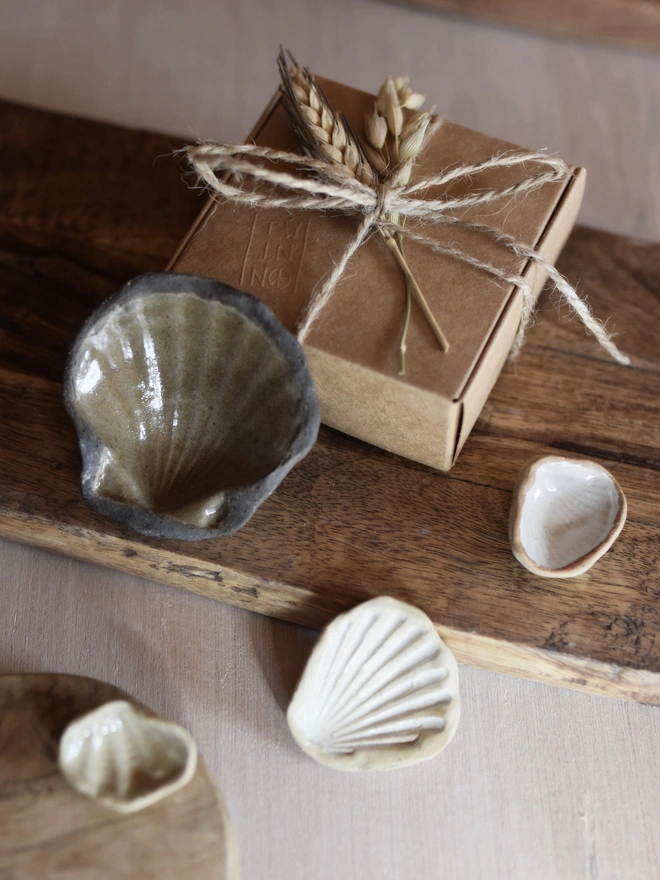 ceramic seashell trinket worry stone