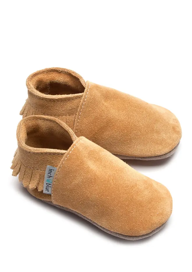 tan moccasin baby shoes