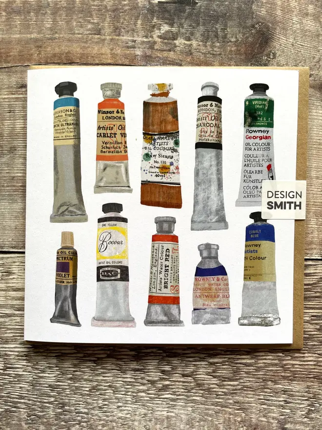 Painter's Palette Blank Greetings Card