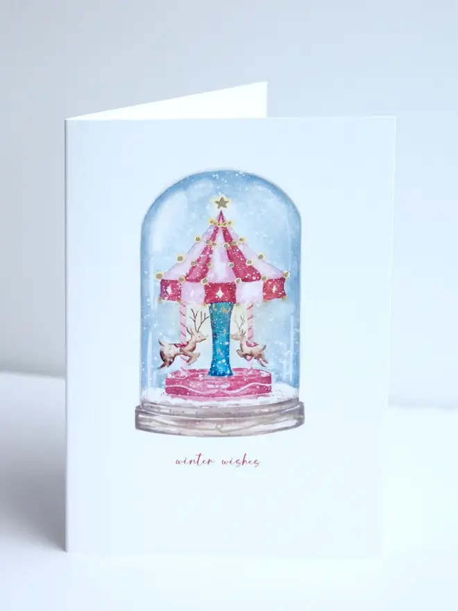 Christmas Carousel Greeting Card 