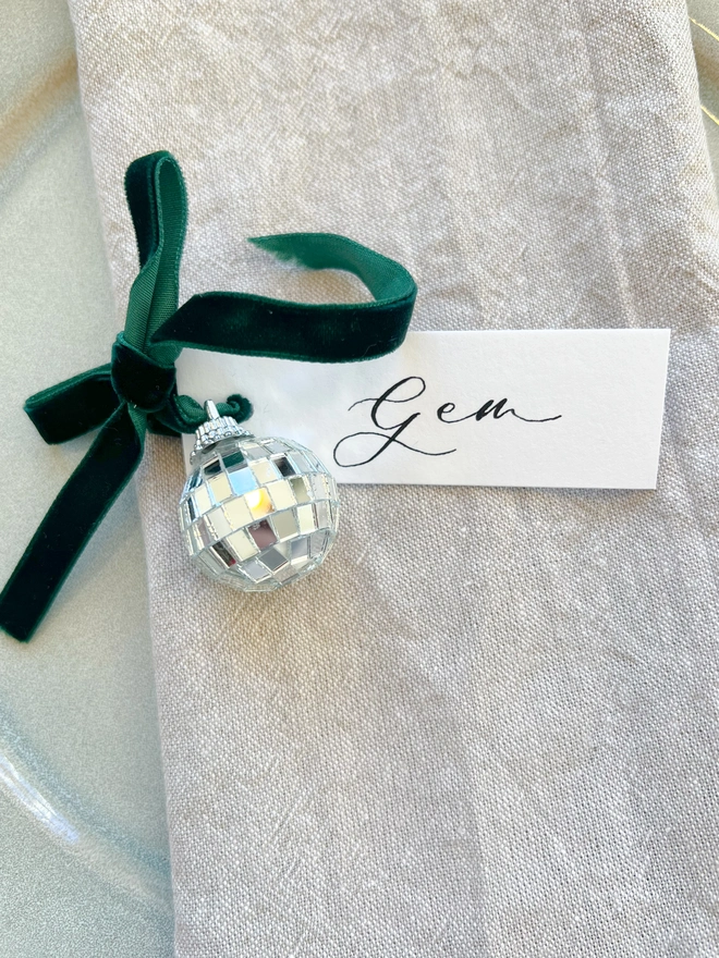 Personalised Calligraphy Christmas Colourful Place Cards