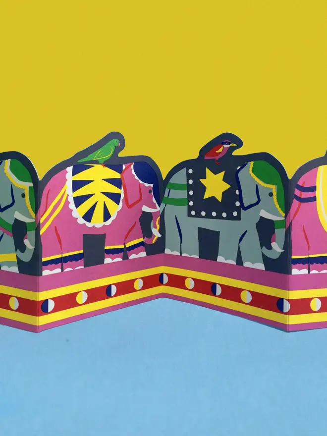 Elephants Concertina Card