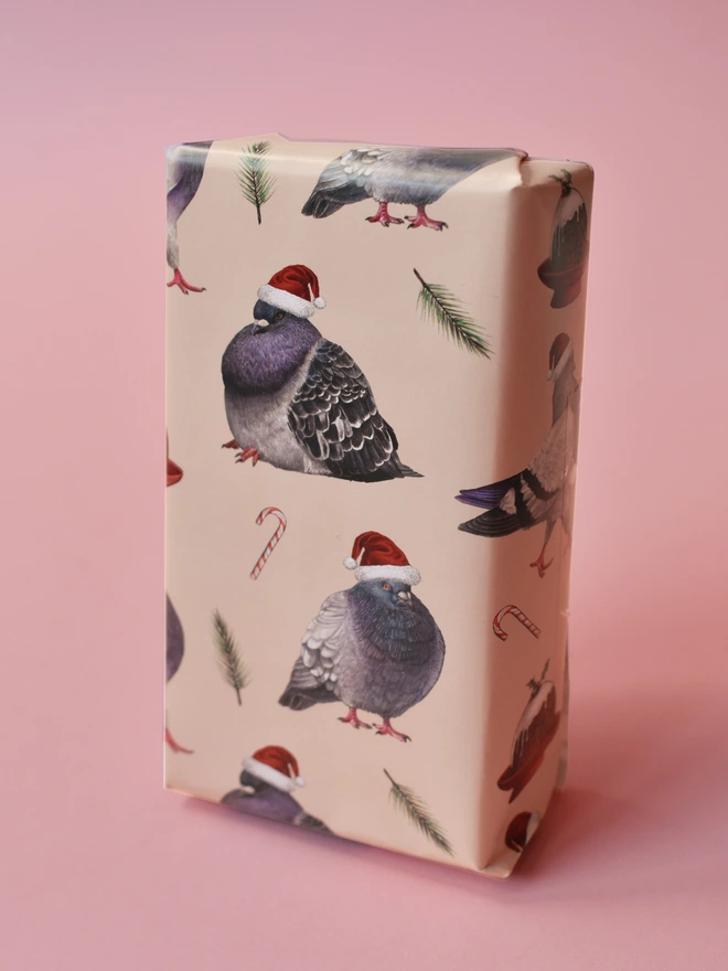 Christmas Pigeons Wrapping Paper