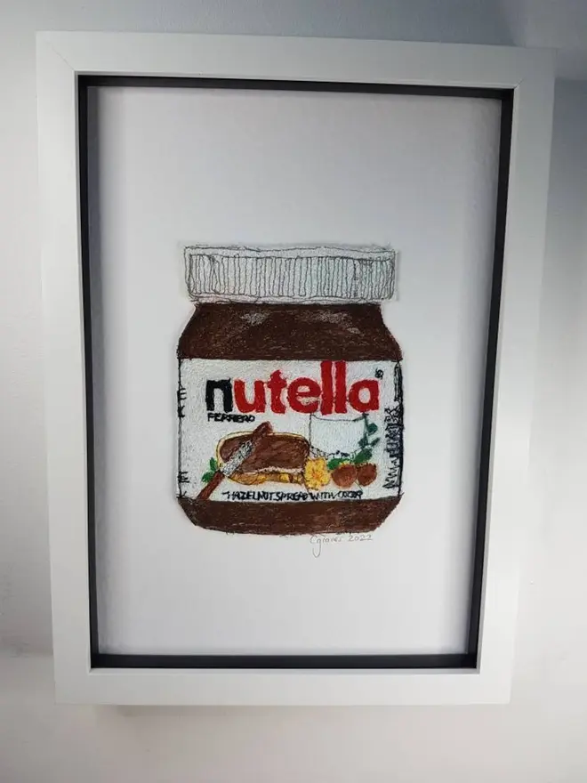 Nutella Tub Kitchen Embroidery Wall Art