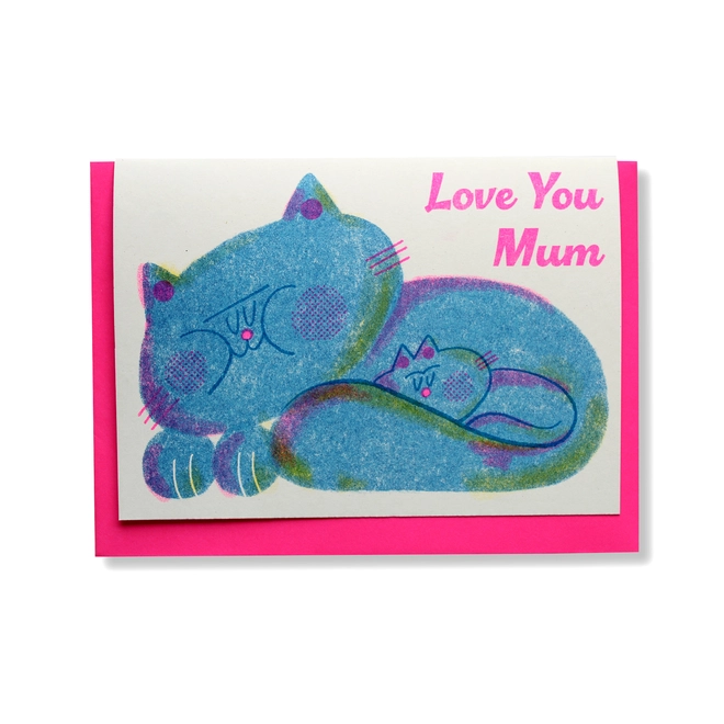 'Love You Mum' A6 Mothers Day Cat card
