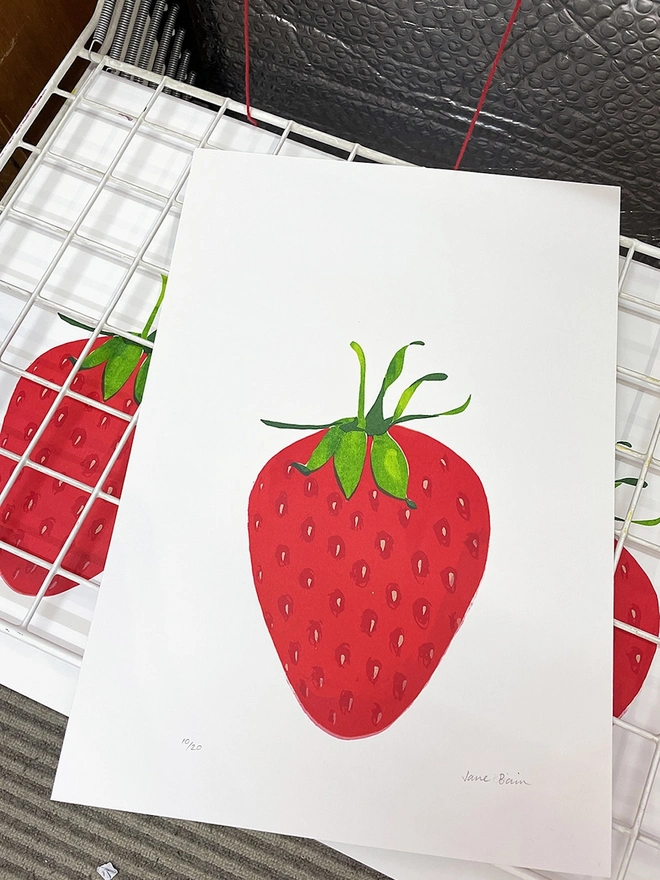 Strawberry Screenprint