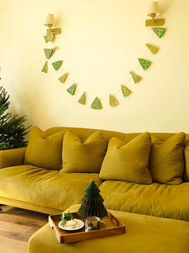 Midcentury Trees Sewn Garland (Set Of 6)
