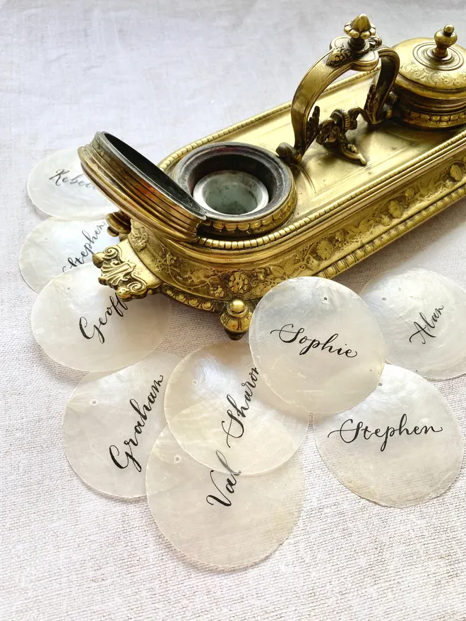 Capiz shell place cards