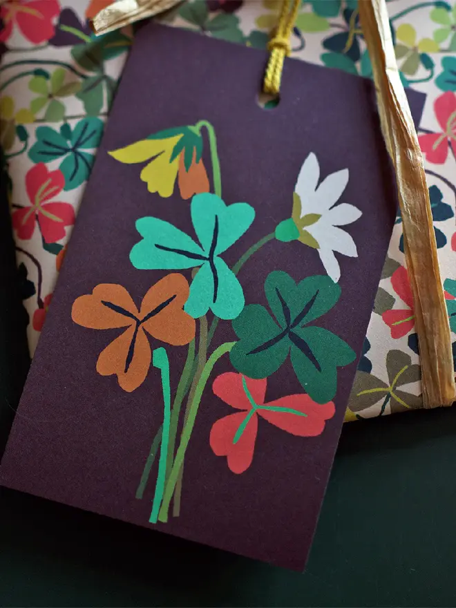 illustrated wood sorrel gift tag pack