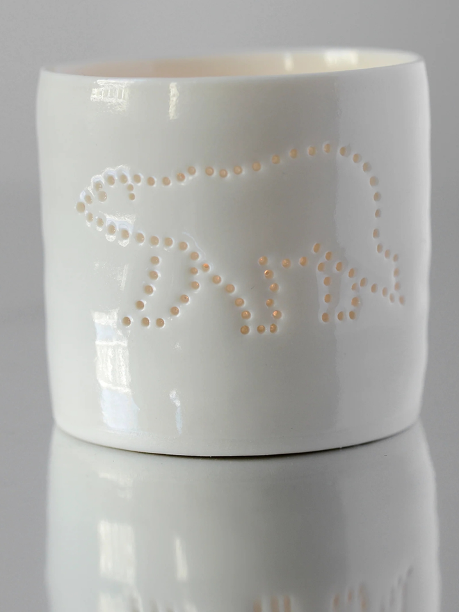 polar bear mini porcelain tealight holder