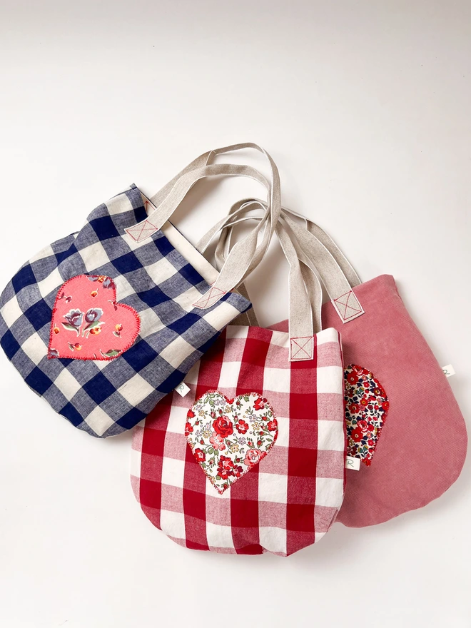 A photo of all the heart Bags