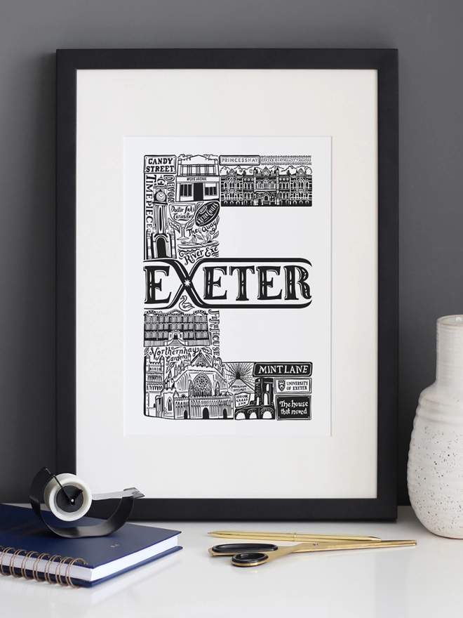 Exeter framed print