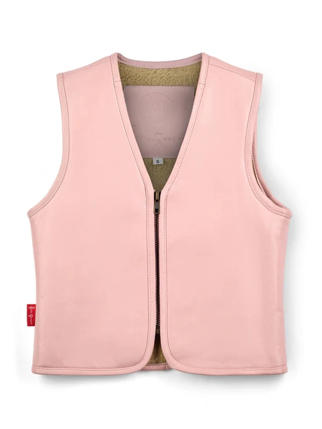 'Hold Ya Horses' Cream Leather Pink Vest